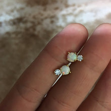 Load image into Gallery viewer, Opal and Diamond Doublet Studs